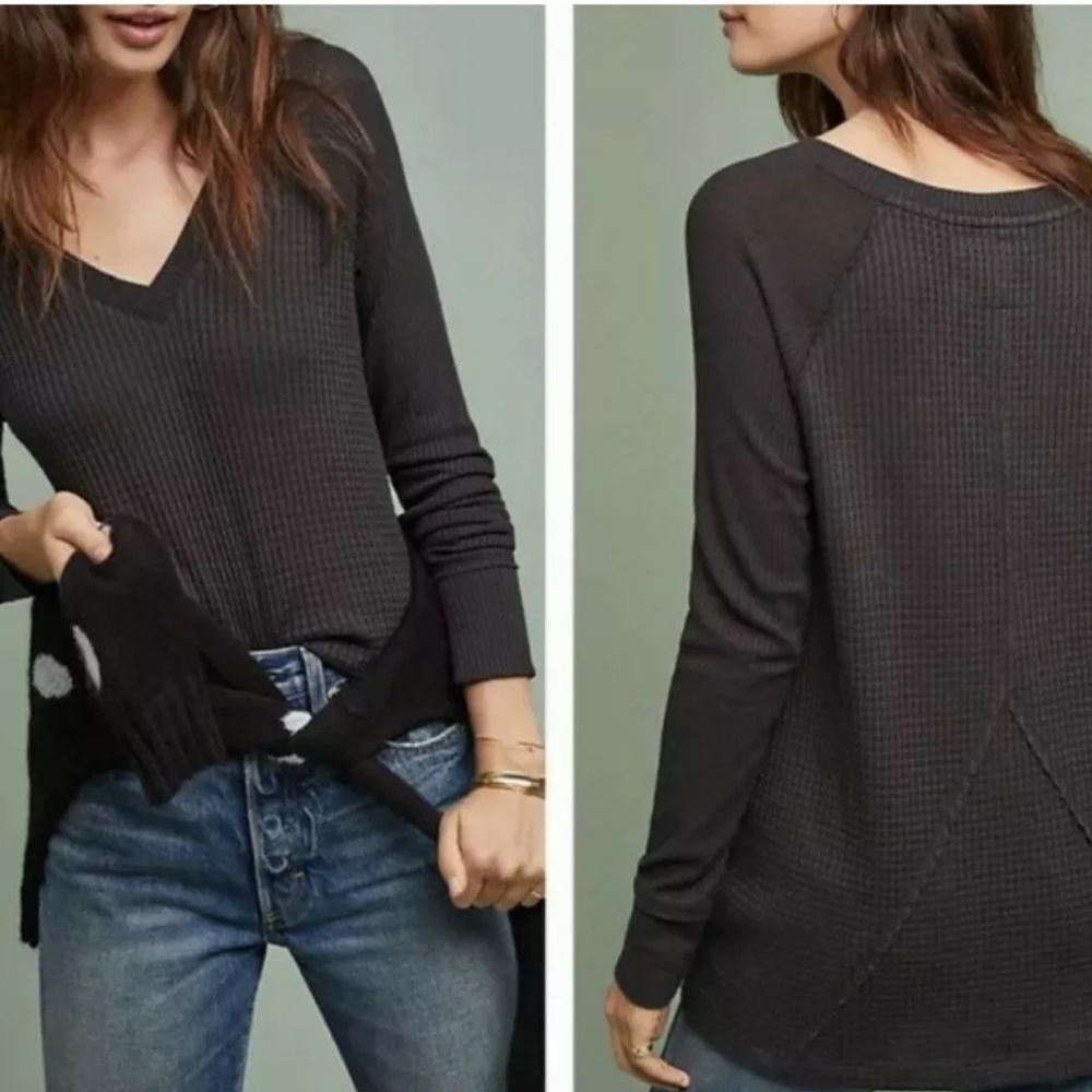 Maeve Anthropologie vneck thermal top S